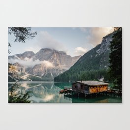 Mountain Lake Cabin Retreat Canvas Print