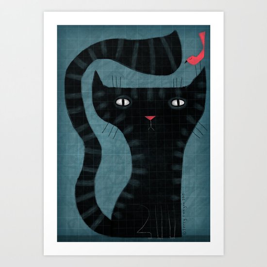 GRID CAT Art Print
