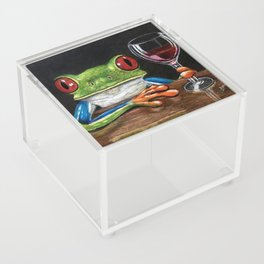 "Cabernet Wine" - Frogs After Five collection Acrylic Box