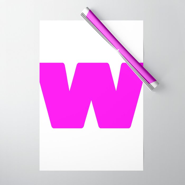 w (Magenta & White Letter) Wrapping Paper