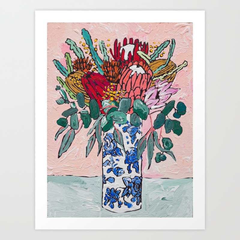 Australian Native Bouquet Of Flowers After Matisse Art Print By
