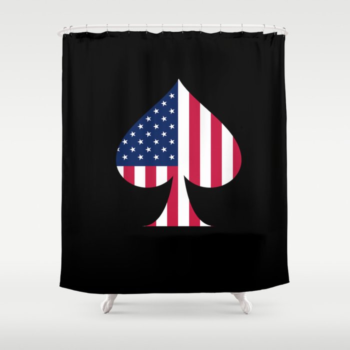 Usa American Flag Spade Military Patriotic World War 2 Shower Curtain By Creativewearhouse
