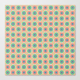 Flower Pattern Brown Green Red Yellow Canvas Print