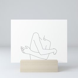 Woman's body line drawing - Calvin Mini Art Print