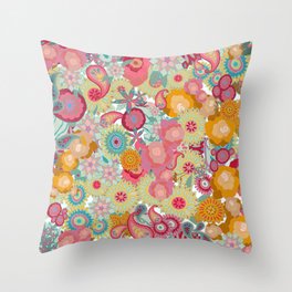 Vibrant floral Throw Pillow