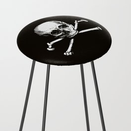Skull and Crossbones | Jolly Roger | Pirate Flag | Black and White | Counter Stool