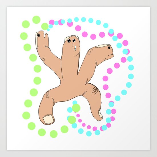 Finger Hydra Art Print