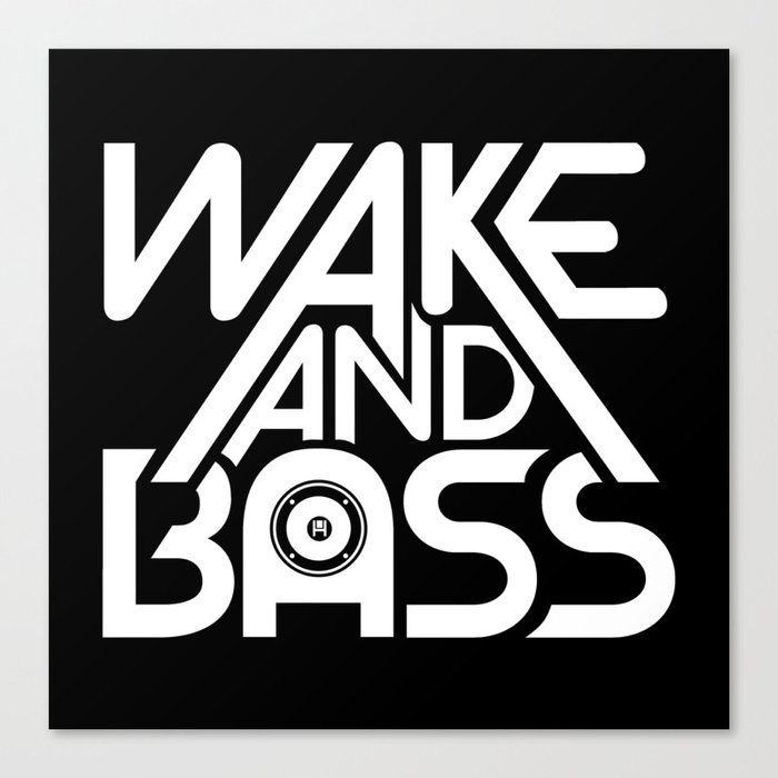 Wake And Bass (White) Canvas Print