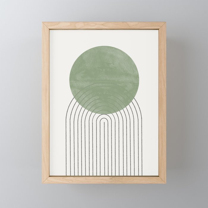 Green Sun Positive Vibe  Framed Mini Art Print