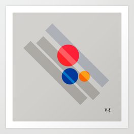 Abstract Suprematism Equilibrium Art Red Blue Yellow Art Print