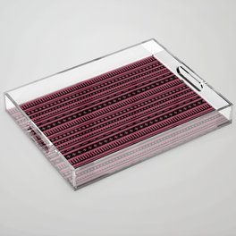 Black and Pink Shape Horizontal Stripe Pattern - Diamond Vogel 2022 Popular Colour Obsession 1130 Acrylic Tray