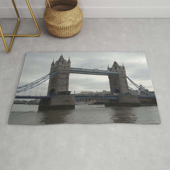 Great Britain Photography - Tower Bridge Under The Gray Sky Rug