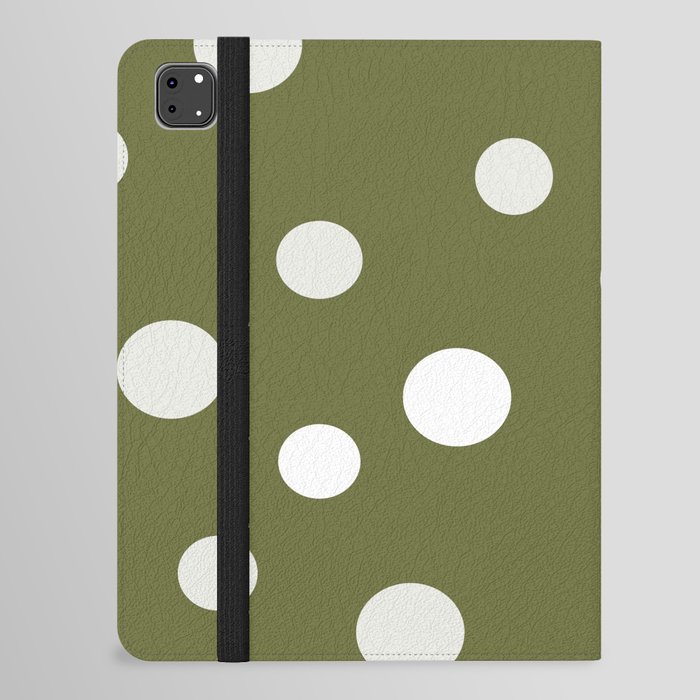 Large Polka Dots on Green iPad Folio Case
