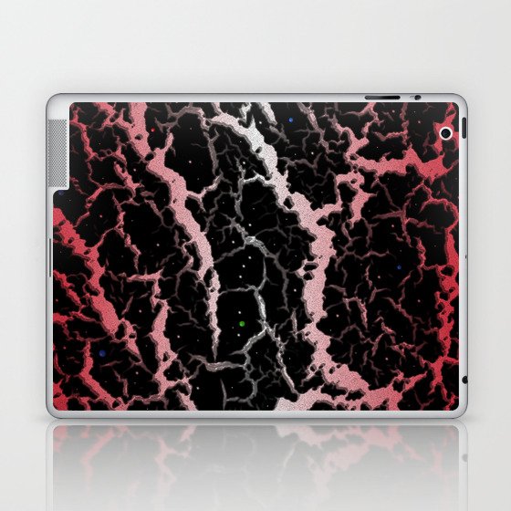 Cracked Space Lava - Coral/White Laptop & iPad Skin
