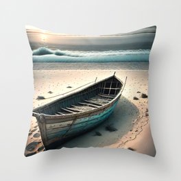 Old Rowboat Throw Pillow