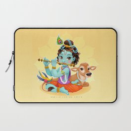 Baby Krishna with sacred cow Laptop Sleeve