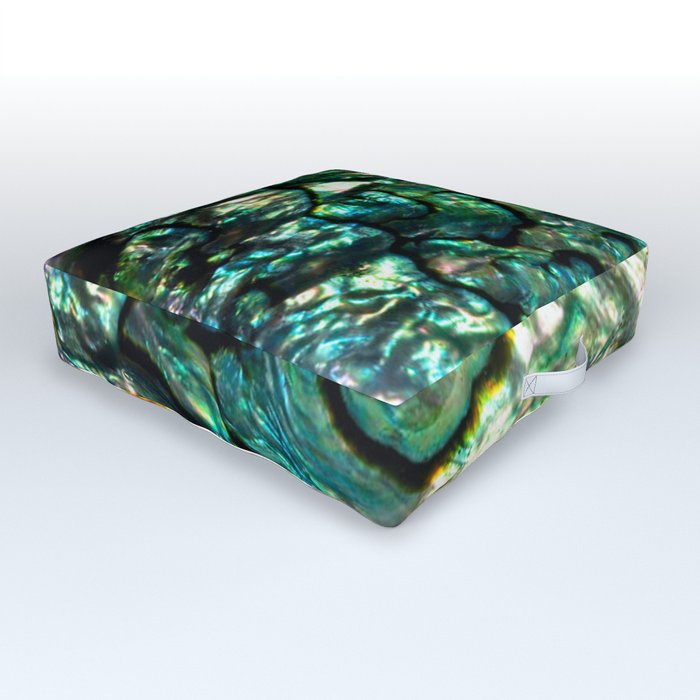 Shimmering Green Abalone Mother of Pearl Outdoor Floor Cushion