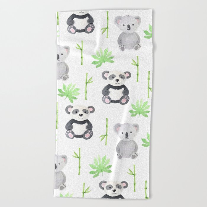 CUTE WOODLAND ANIMALS FACE MASK PHONE CASE WATERCOLOR ANIMALS KIDS Beach  Towel by Dorsey Co. | Society6