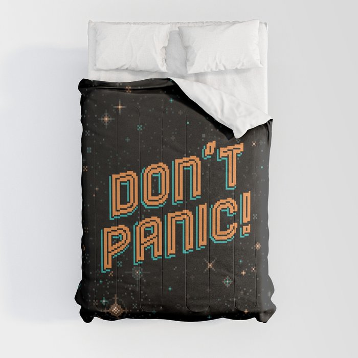 Don't Panic! Pixel Art Comforter