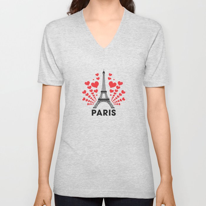 Paris V Neck T Shirt