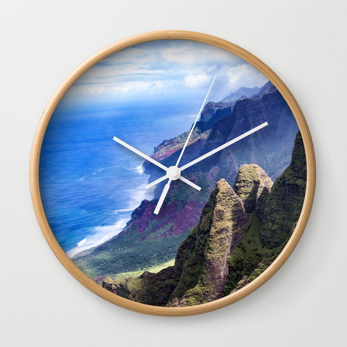 Hawaiian Coastal Cliffs: Aerial View From The Angels Wall Clock