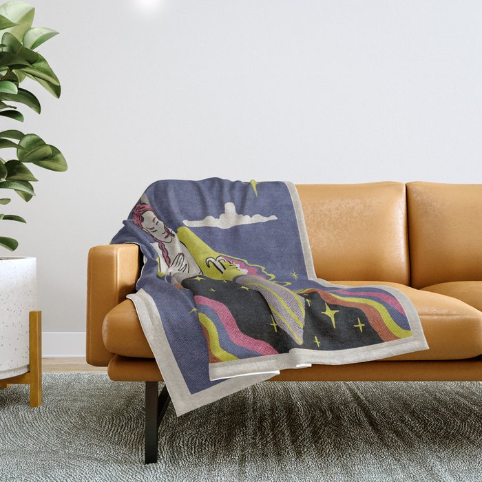 Psychedelic Capricorn Throw Blanket by elzzveta Society6