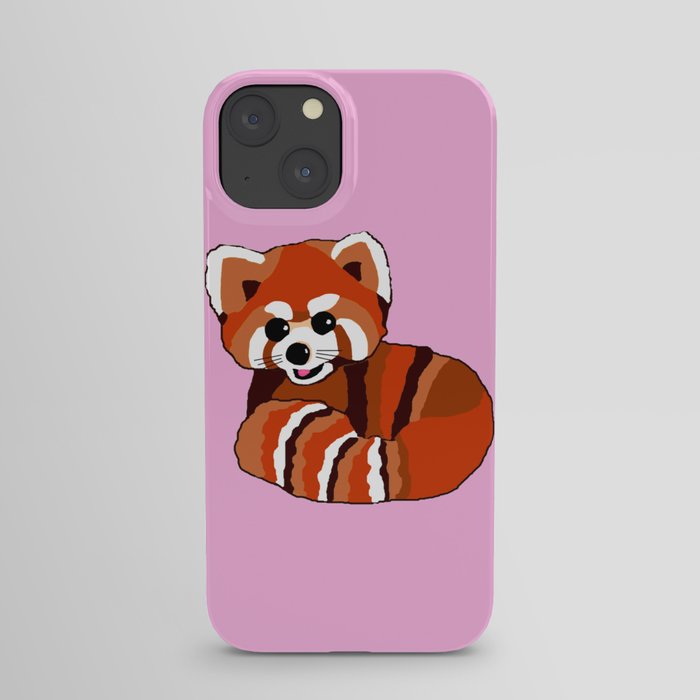 Red panda on pink iPhone Case
