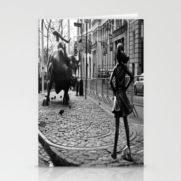 Fearless Girl and the Charging Bull Stationery Cards