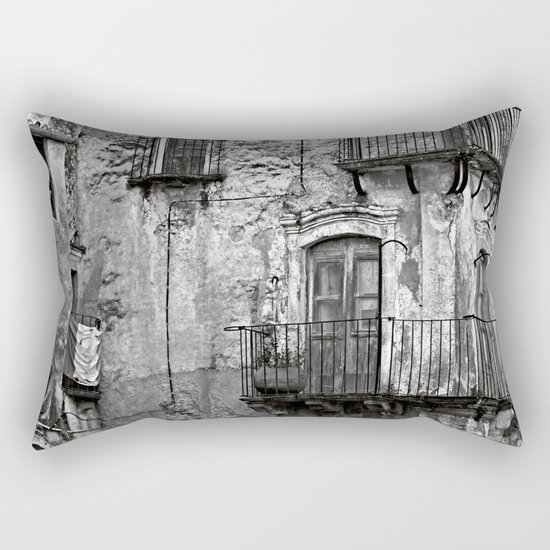 SICILIAN MEDIEVAL FACADE Rectangular Pillow