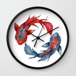 Yin Yang Koi Fish Wall Clock