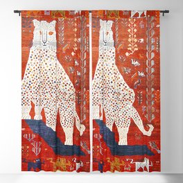 Q'ashqai Snow Leopard Persian Animal Rug Print Blackout Curtain