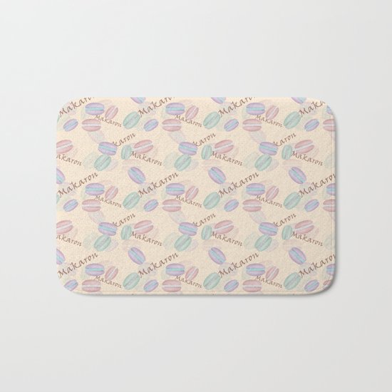 Sweet French pastries. Macaron. Bath Mat