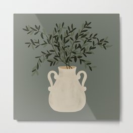 Vase no. 31 with Winter Greenery  Metal Print