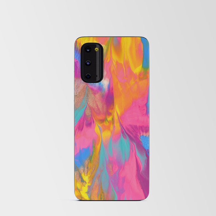 Rainbow and Gold Abstract Fire Android Card Case