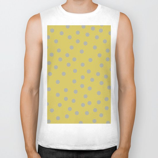 Simply Dots Retro Gray on Mod Yellow Biker Tank