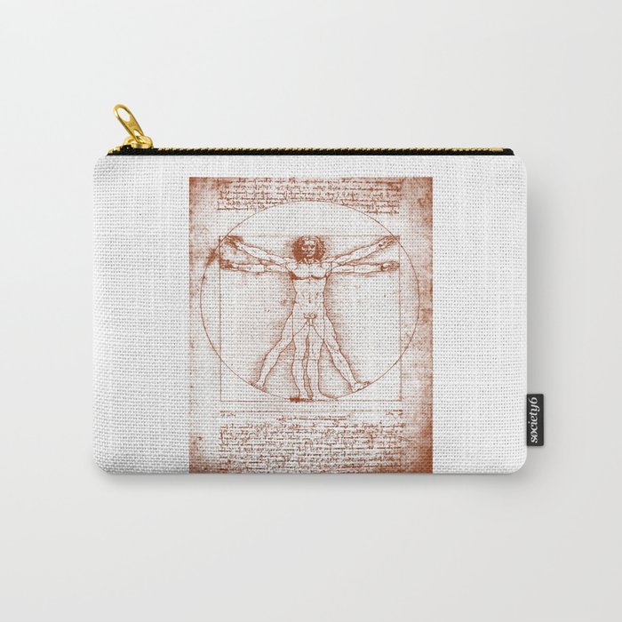 Leonardo DaVinci's Vitruvian Man Print Carry-All Pouch