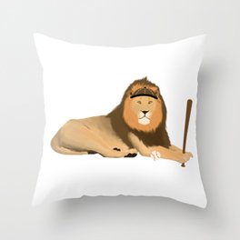 Lion Baseball Throw Pillow