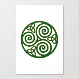Green Triskelion Canvas Print