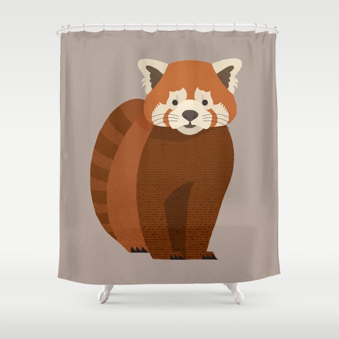 Whimsy Red Panda Shower Curtain