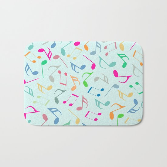 Music Colorful Notes Bath Mat