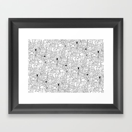 Little Escher's Building Blocks Framed Art Print