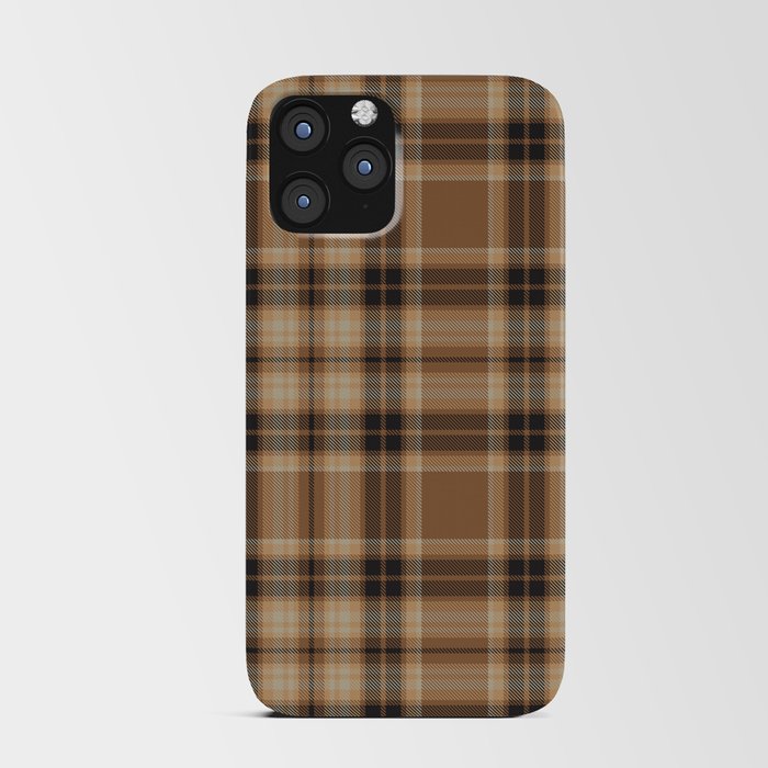 Brown Ombre Plaid Tartan Textured Pattern iPhone Card Case