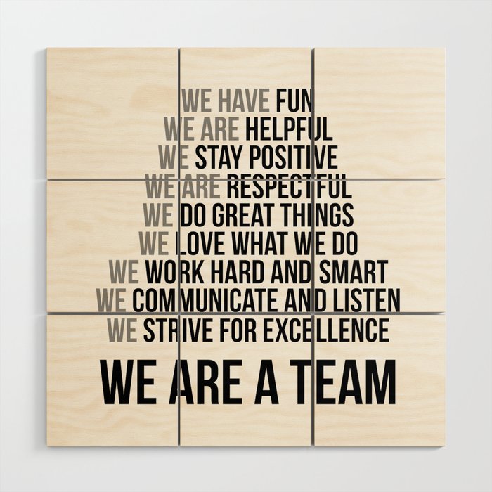 We Are A Team, Teamwok Quotes, Office Decor, Office Wall Art Wood Wall Art