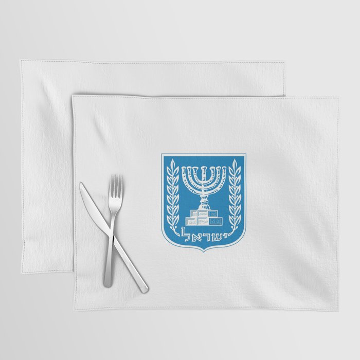 emblem of Israel 1-יִשְׂרָאֵל ,israeli,Herzl,Jerusalem,Hebrew,Judaism,jew,David,Salomon. Placemat