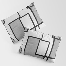 Piet Composition - Mid-Century Modern Minimalist Geometric Abstract in Gray Pillow Sham