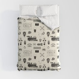Railroad Symbols // Beige Comforter