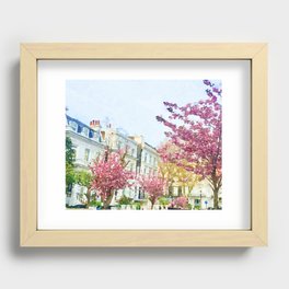 Cherry Blossoms in Notting Hill Recessed Framed Print