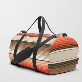 Navajo White, Burnt Orange and Brown Southwest Serape Blanket Stripes Duffle Bag