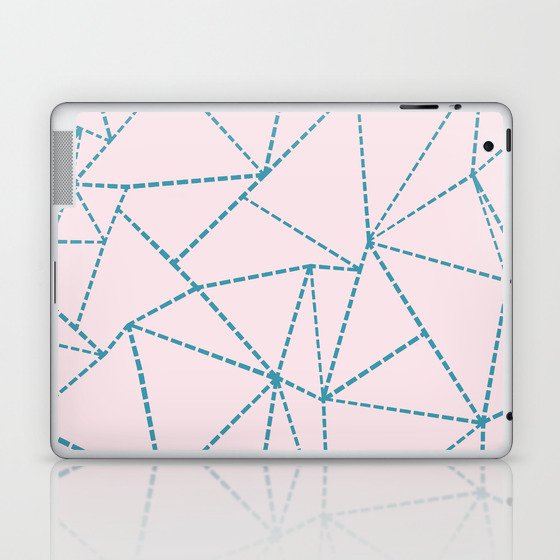 Ab Dotted Lines Blue on Pink Laptop & iPad Skin