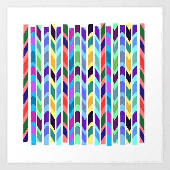 Waves and stripes Art Print